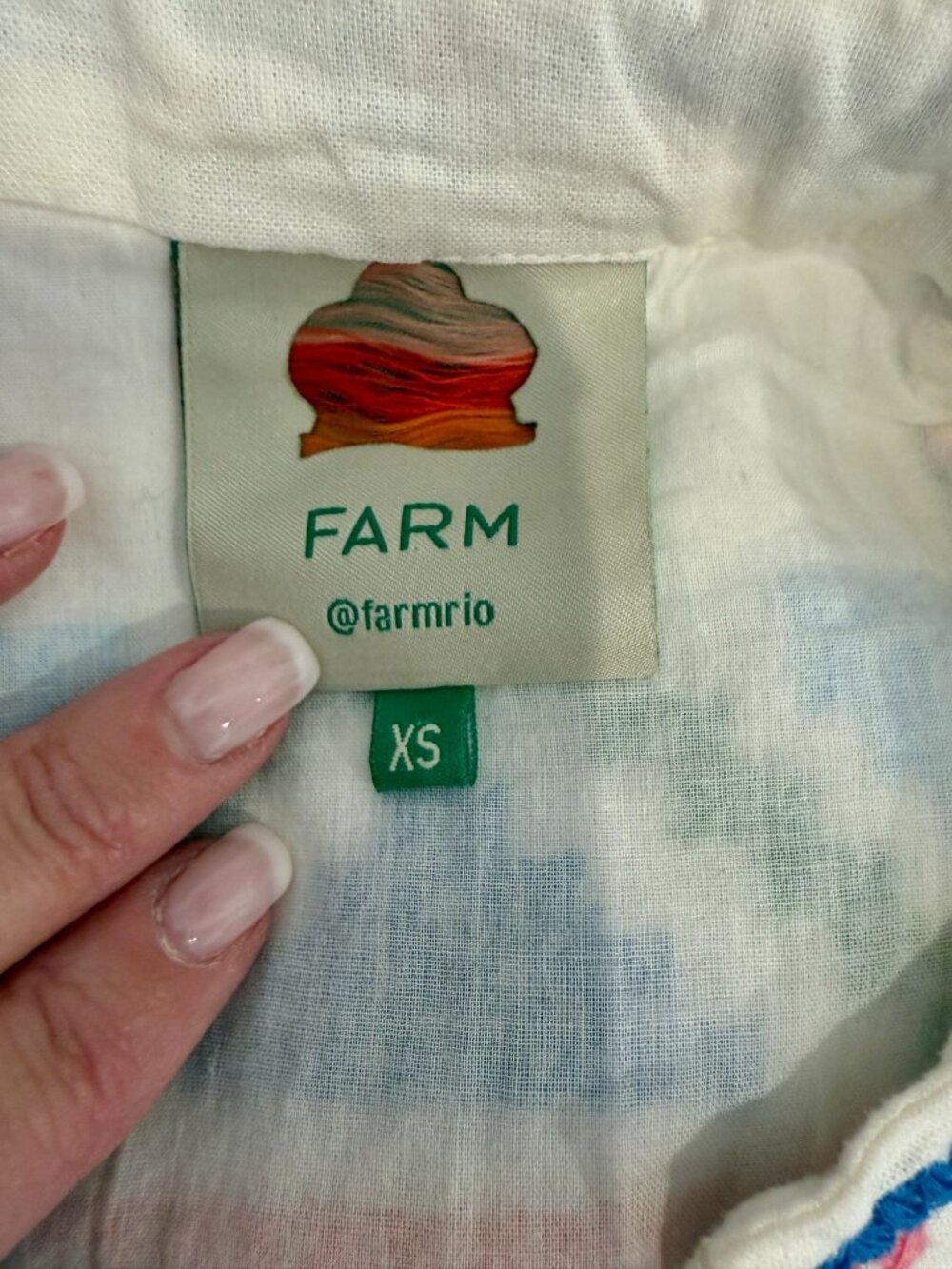 Farm Rio Graphic Embroidery Maxi Dress in Off-White - Size XS - Picture 6 of 8
